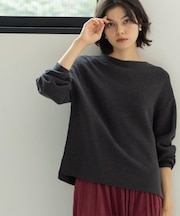 ラメガーターボートネックニット【洗濯機OK】