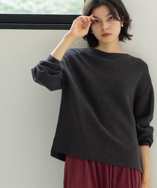 ラメガーターボートネックニット【洗濯機OK】