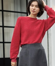 ラメガーターボートネックニット【洗濯機OK】