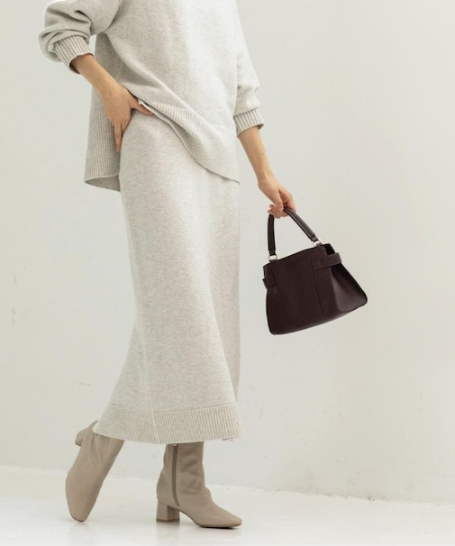 ラメスパンコールナロースカート/セットアップ対応可【洗濯機OK】