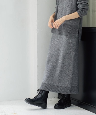 ラメスパンコールナロースカート/セットアップ対応可【洗濯機OK】