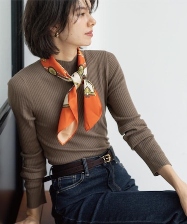 ハイネックリブニット【洗濯機OK】《6col》