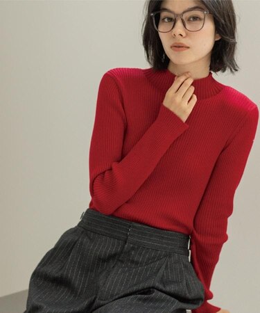 ハイネックリブニット【洗濯機OK】《6col》