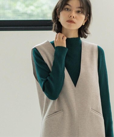 ハイネックリブニット【洗濯機OK】《6col》