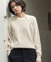 ボタンデザインラメニット【洗濯機OK】