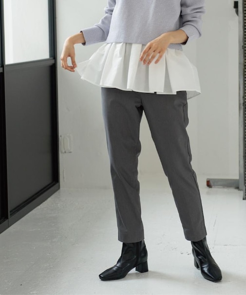 裏起毛ハイストレッチイージーテーパードパンツ【洗濯機OK】