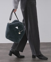 【2WAY】フェイクファーミドルトートバッグ