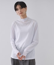 シアーハイネックトップス【洗濯機OK】