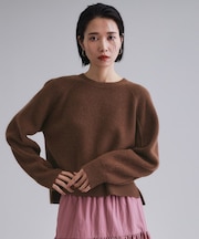 【es】メリノウール クルーミドルゲージニット