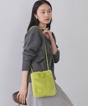【11色展開】フェイクファースクエアミニポシェット
