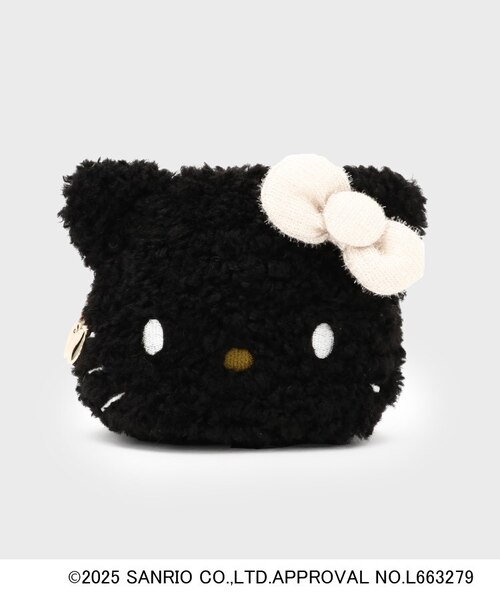 ハローキティ】フェイス型ふわふわポーチ｜オペーク ドット クリップの