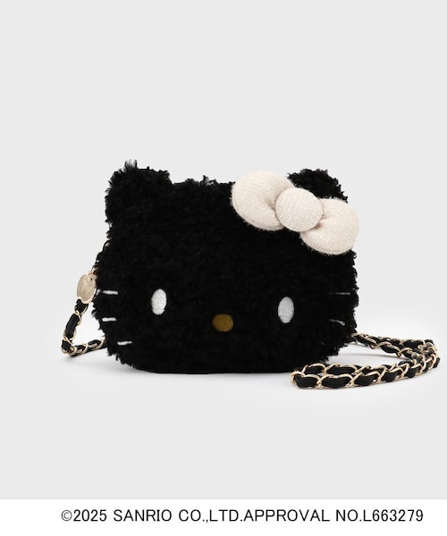 超希少‼️新品❗タグ付き❗ハローキティ2WショルダーFACE 　もふもふバッグ ハローキティ】フェイス型2WAYふわふわミニショルダーバッグ｜オペーク