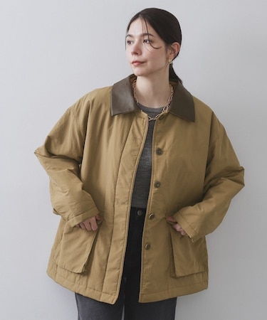 《CLASSY掲載》ステンカラー中綿コート【洗濯機OK】