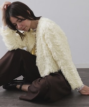 ループヤーンニットカーディガン