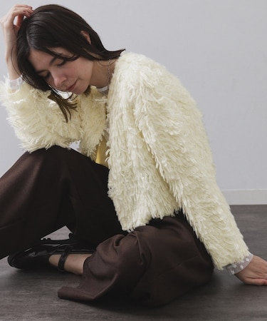 ループヤーンニットカーディガン