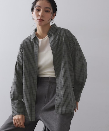 チェック柄レギュラーシャツ【洗濯機OK】