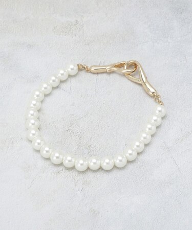 フェイクパールフック付きブレスレット