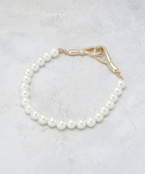 フェイクパールフック付きブレスレット