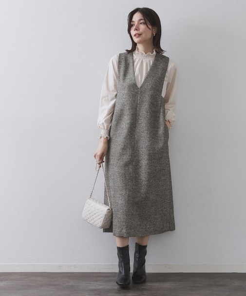 ラメツイードジャンスカ【洗濯機OK】