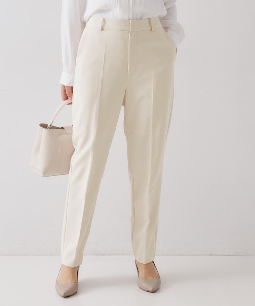 ≪通勤・セレモニーセットアップ対応≫ テーパードパンツダブルクロス【洗濯機OK】