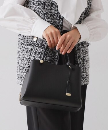 【2WAY】合皮ミドルサイズボストンバッグ