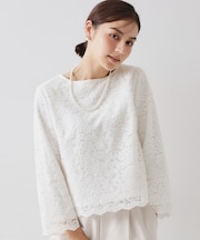 ≪通勤・セレモニー対応≫ レースブラウス【洗濯機OK】