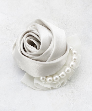 フェイクパールローズコサージュ