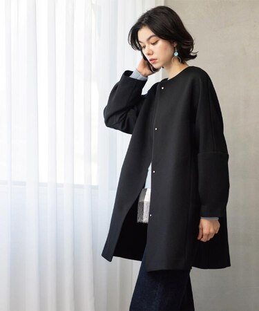 フォルムスリーブミドルコート【洗濯機OK】