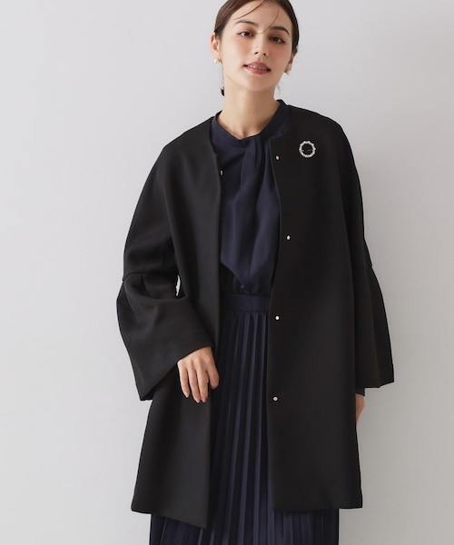 フレアスリーブミドルコート【洗濯機OK】｜オペーク ドット クリップの