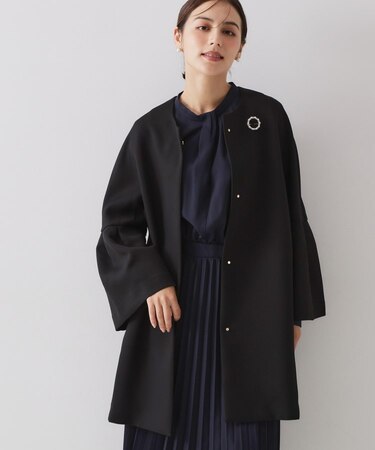 フレアスリーブミドルコート【洗濯機OK】