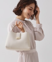 【2WAY】サフィアーノ調ミドルワンハンドルバッグ