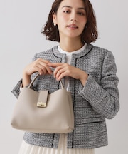 【2WAY】サフィアーノ調ミドルワンハンドルバッグ