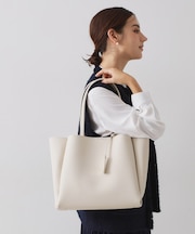 【軽量/A4サイズ対応】サフィアーノ調3層トートバッグ