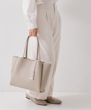 【軽量/A4サイズ対応】サフィアーノ調3層トートバッグ