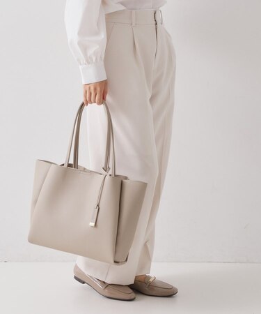 【軽量／A4サイズ対応】サフィアーノ調3層トートバッグ