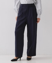 ≪通勤・セレモニーセットアップ対応≫ ワイドパンツダブルクロス【洗濯機OK】