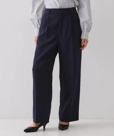 ≪通勤・セレモニーセットアップ対応≫ ワイドパンツダブルクロス【洗濯機OK】