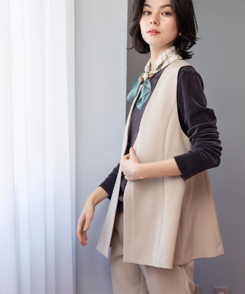 ペプラムジレ/セットアップ対応可【洗濯機OK】