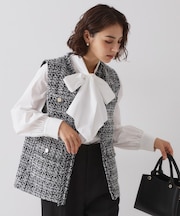 ≪通勤・セレモニー対応≫ツイードジレ【洗える】