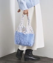 フェザーヤーンマルチカラーニットバッグ