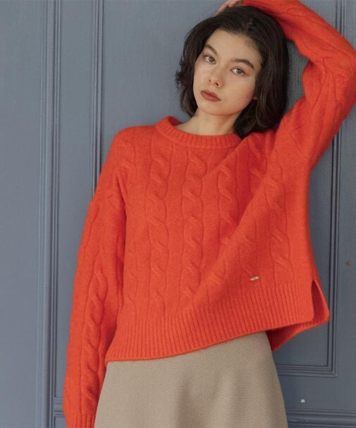 MIXミドルゲージケーブルニット【洗濯機OK】