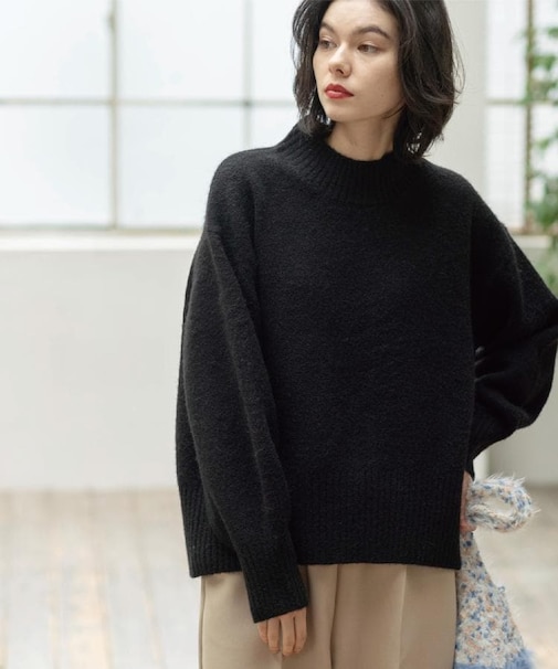 ふわふわハイネックニット【洗濯機OK】