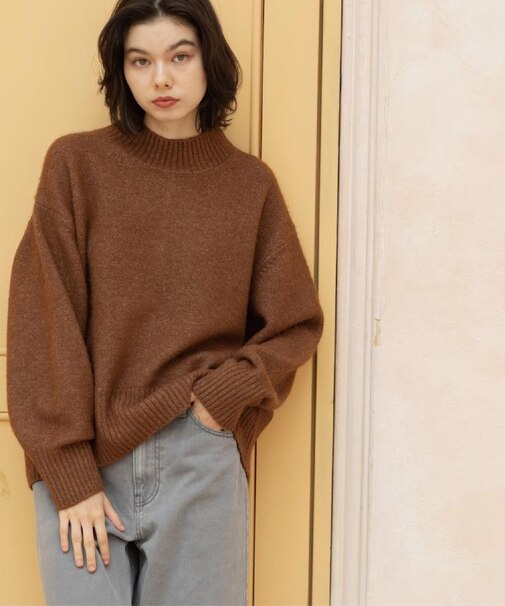 ふわふわハイネックニット【洗濯機OK】