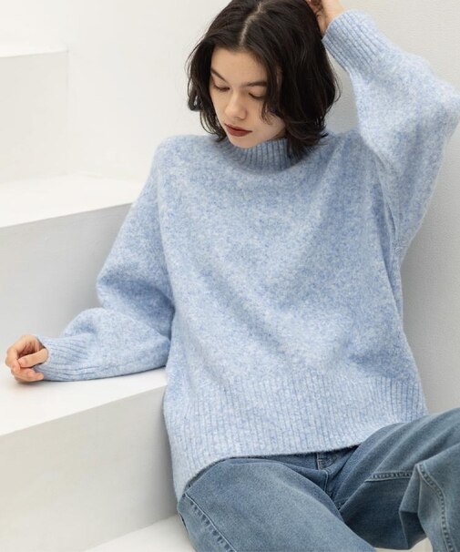ふわふわハイネックニット【洗濯機OK】