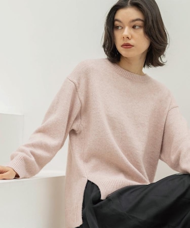 リラクシークルーネックニット【洗濯機OK】