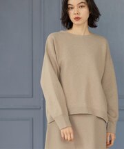 サイド編地切替ニットトップス/セットアップ対応【洗濯機OK】