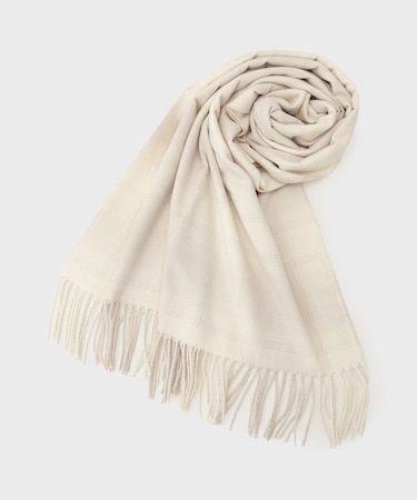 オンブレチェック大判ストール