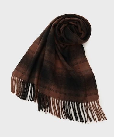 オンブレチェック大判ストール