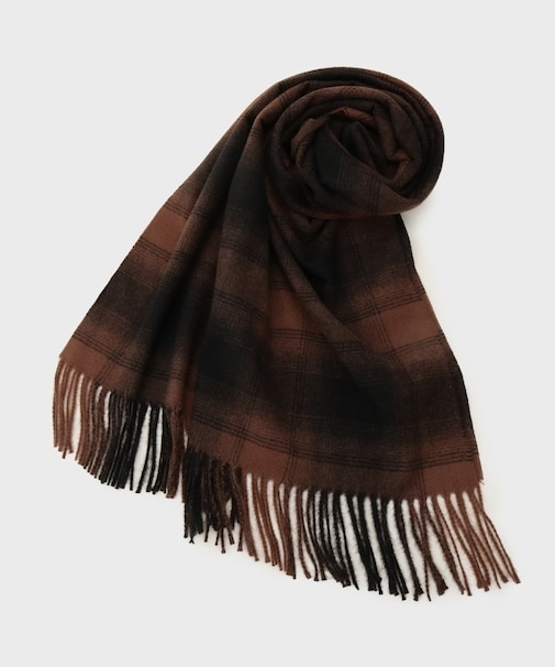 オンブレチェック大判ストール