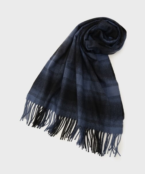 オンブレチェック大判ストール